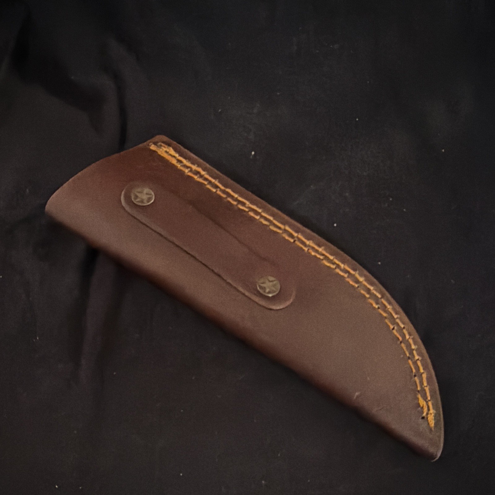 Damascus Steel Hunting Knife 3.75in Straight Edge Wood Handle w/ Sheath