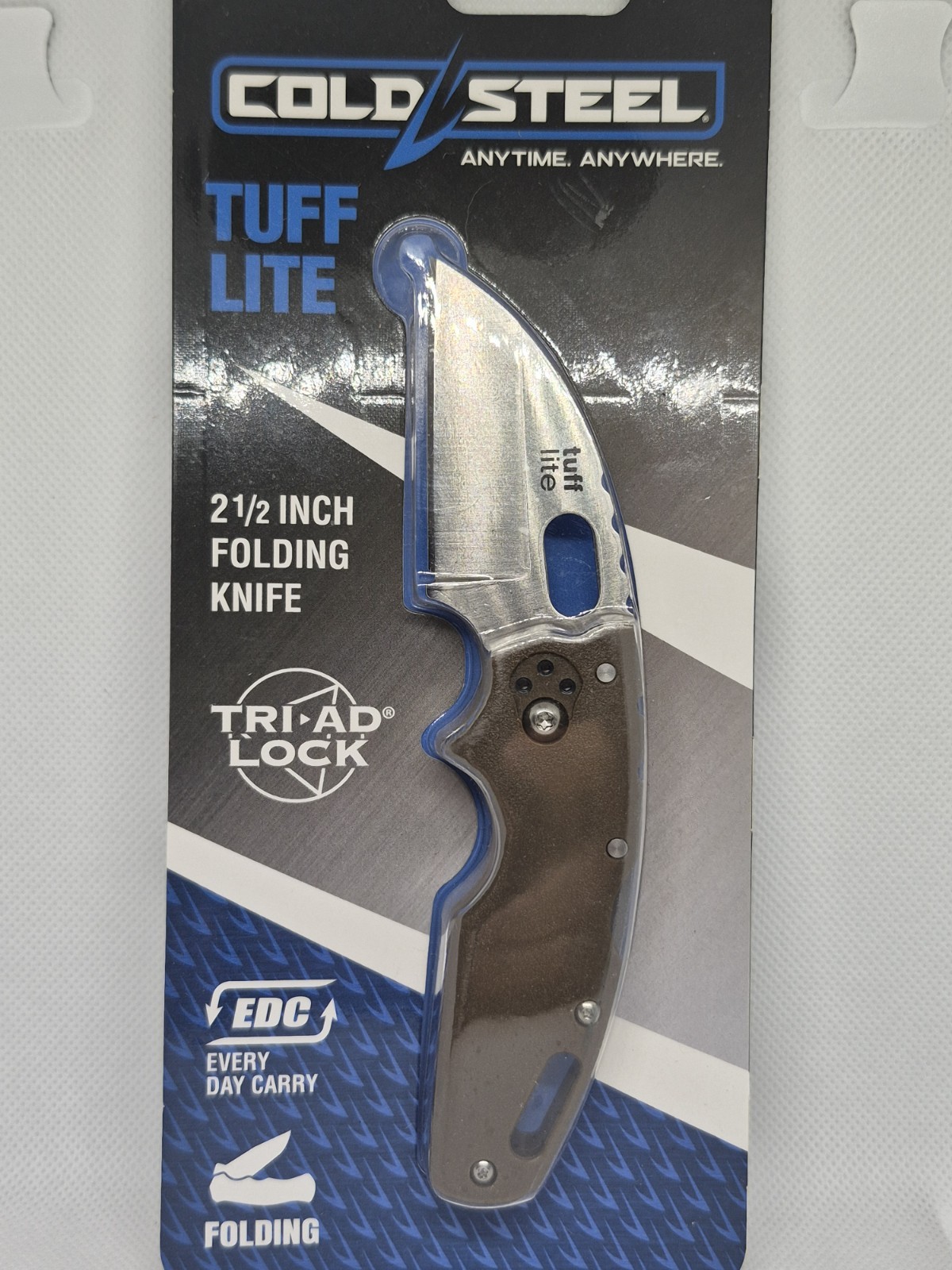 Cold Steel Tuff Lite Pocket Knife 2 1/2″ Plain Blade Tri-Ad Lock 20LTFS