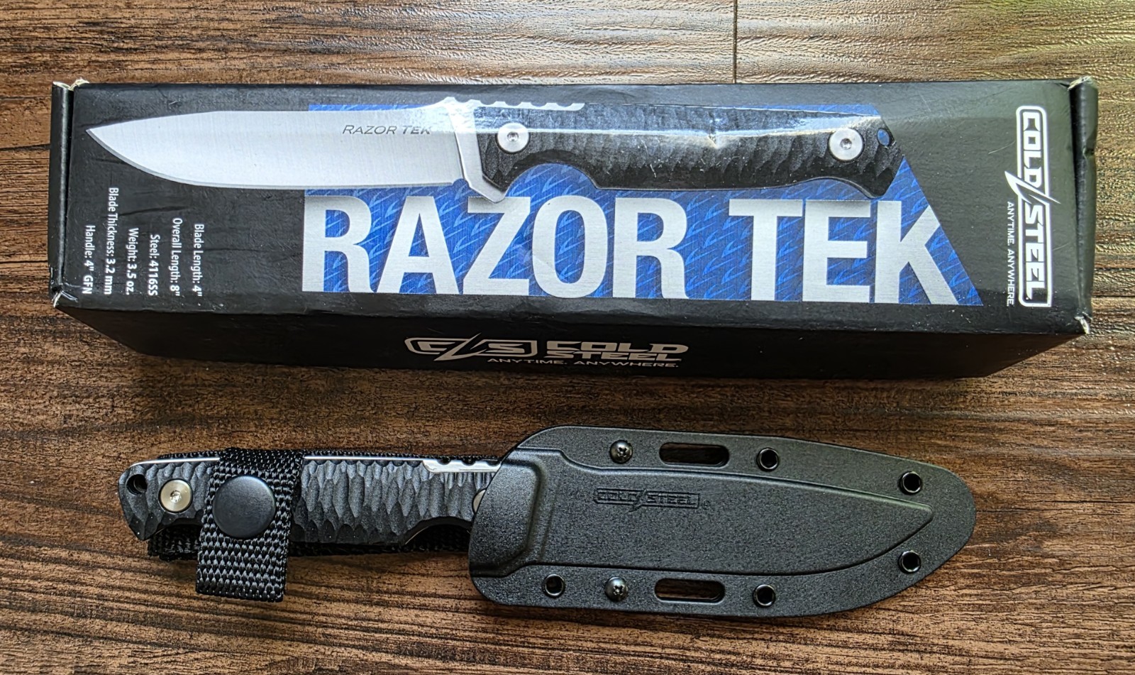 Cold Steel Razor Tek 4″ Fixed Blade Knife, 4116 SS, Full Tang, Sheath – FX-4RZR