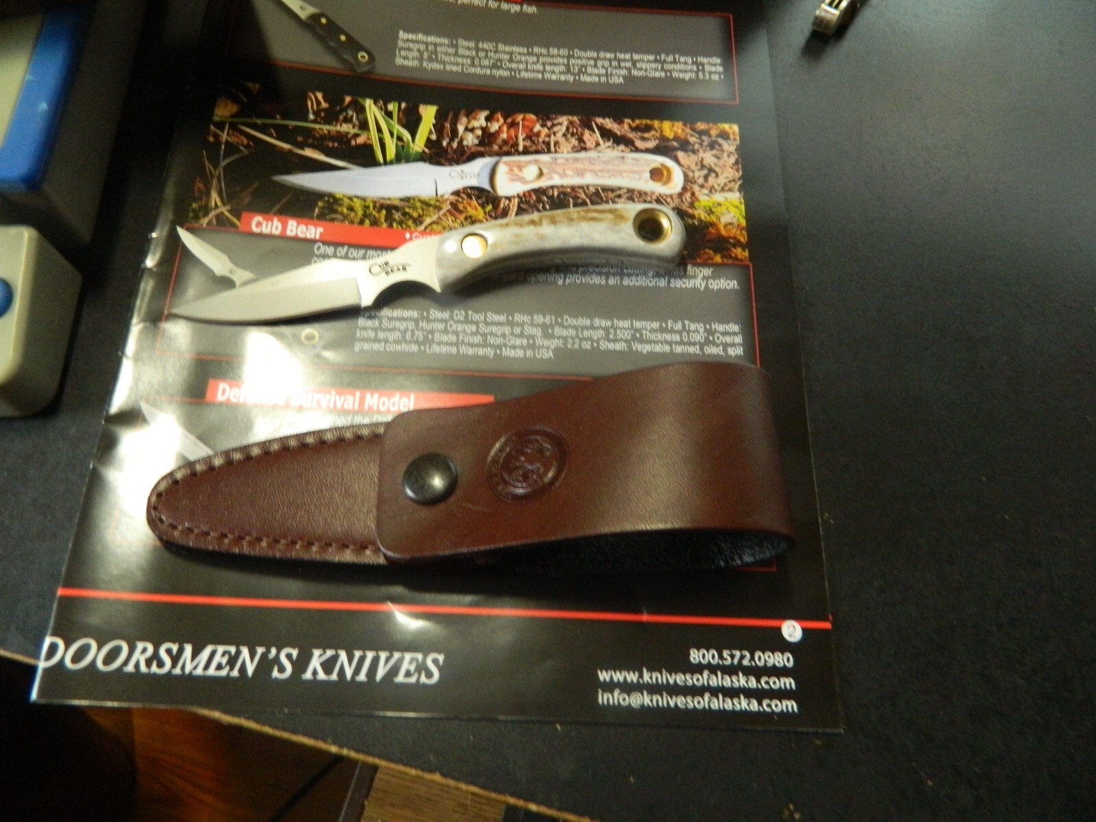 KNIVES OF ALASKA CUB BEAR CAPING KNIFE A STAG HANDLE D2 BLADE 6 3/4″ O.A 007FG