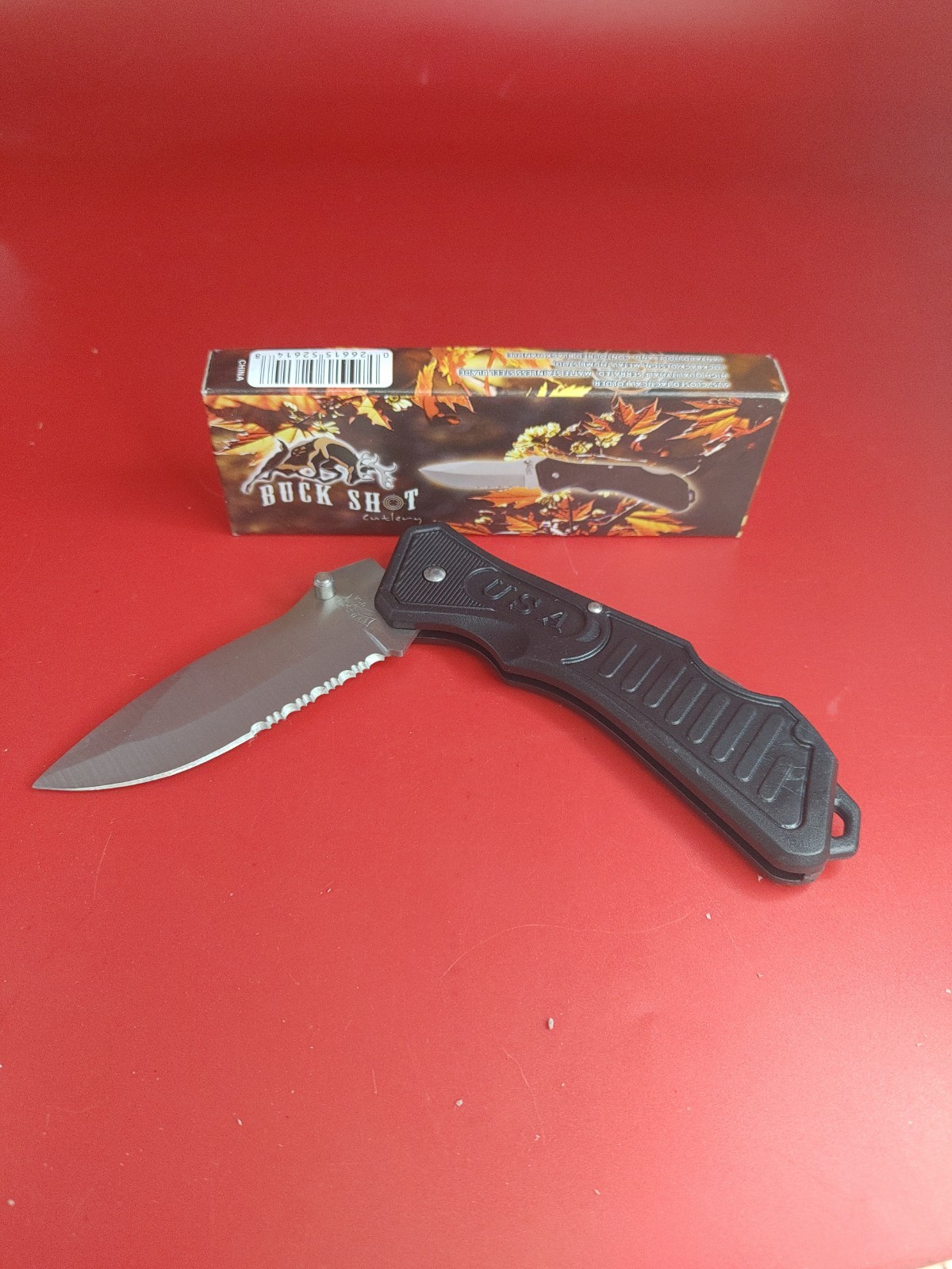 U.S.A. Buck Shot Folder Knife 18-285B 5″ Closed Lightweight LockBack Stainless