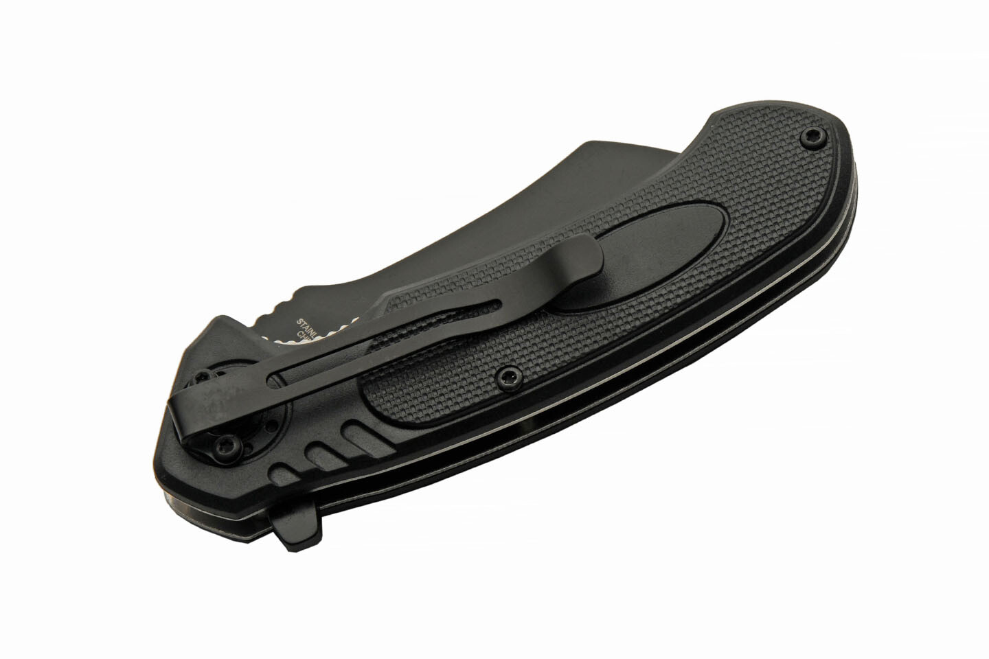 Folding Knife Skull Fire Black Stainless Steel Sheepsfoot Blade Tactical EDC