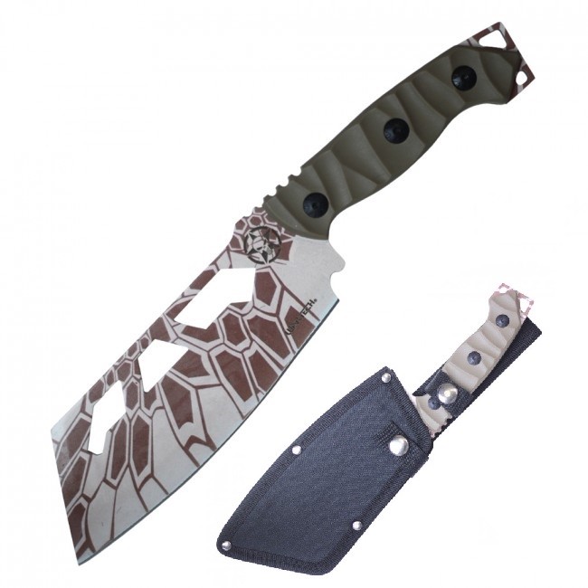 Tactical Knife | Wartech 10.5″ Overall Full Tang Tan Military Combat Cleaver