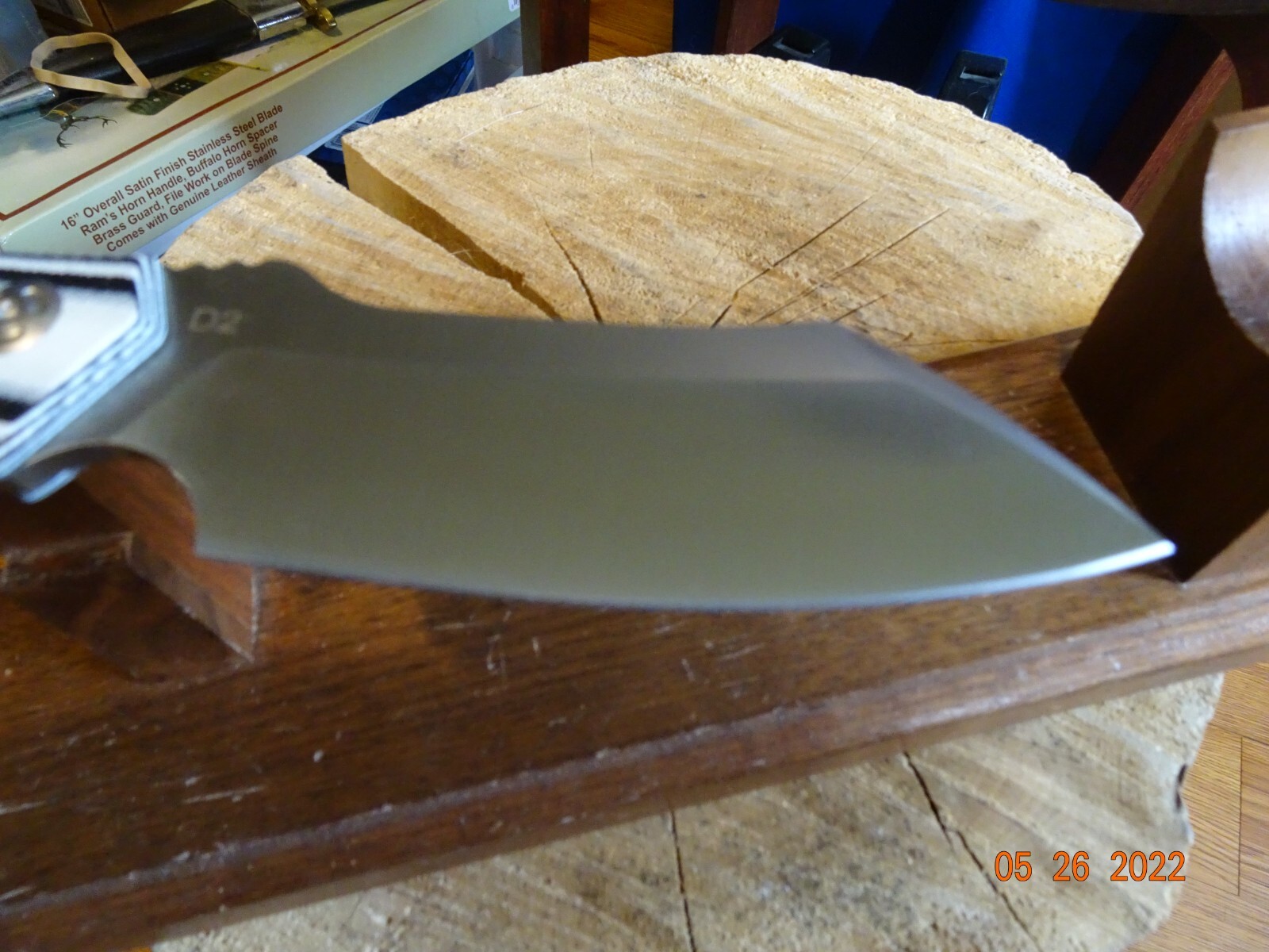 8.5″ SLING BLADE BLACK & WHITE G-10 HANDLE D2 BLADE A FANTASTIC FIXED BLADE SHE