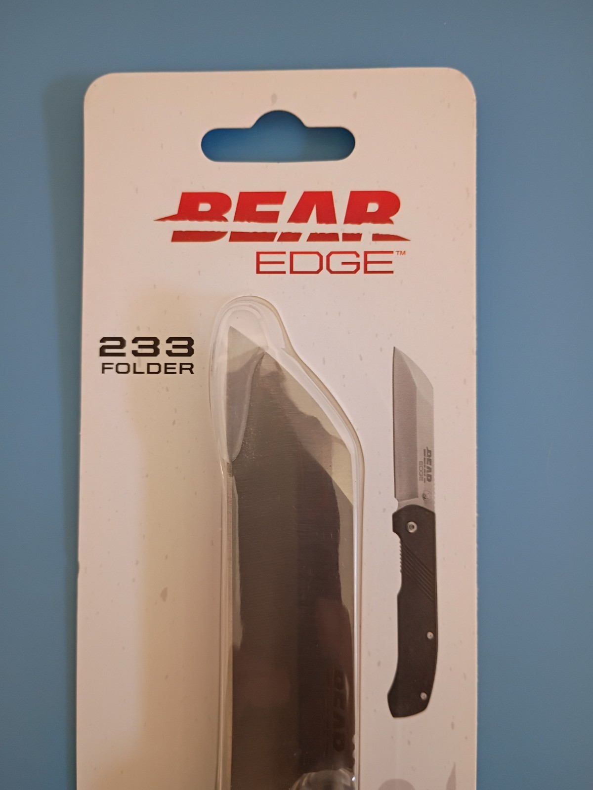 Bear Edge 233 Folder Pocket Knife 3 1/2″ Plain SS Blade Zytel Thumb Stud Clip
