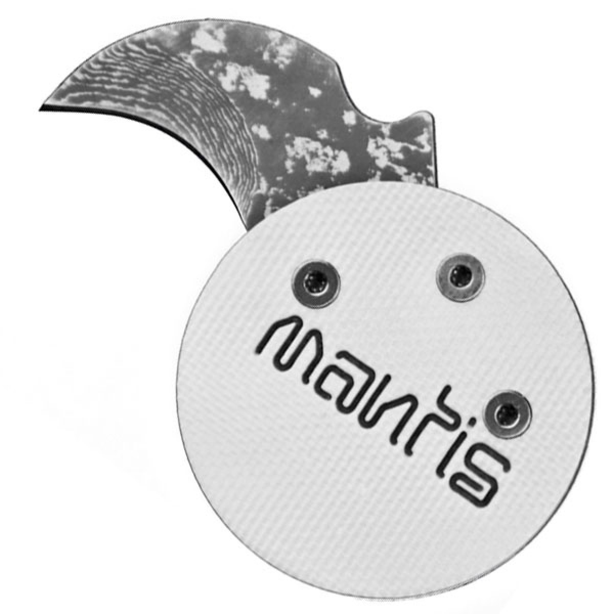 Mantis Civilianaire knife White ANGEL coin poker chip Stainless Damascus MCK-2