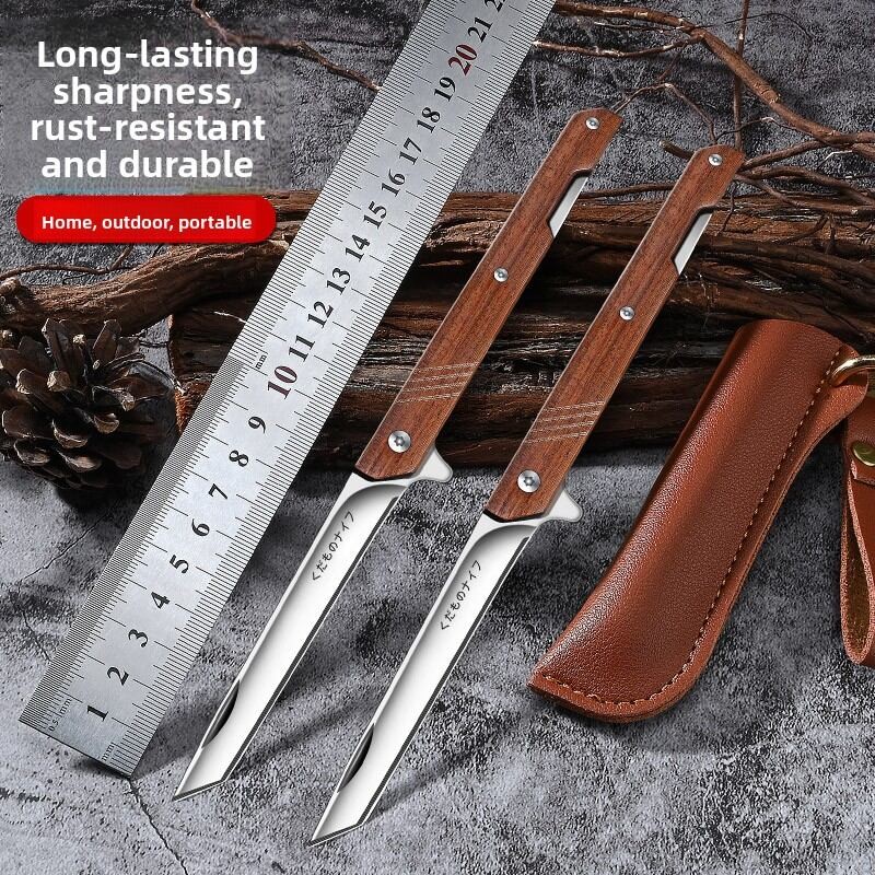 Folding knife, D2 Steel practical fruit knife, self-defense knife, pocket knife