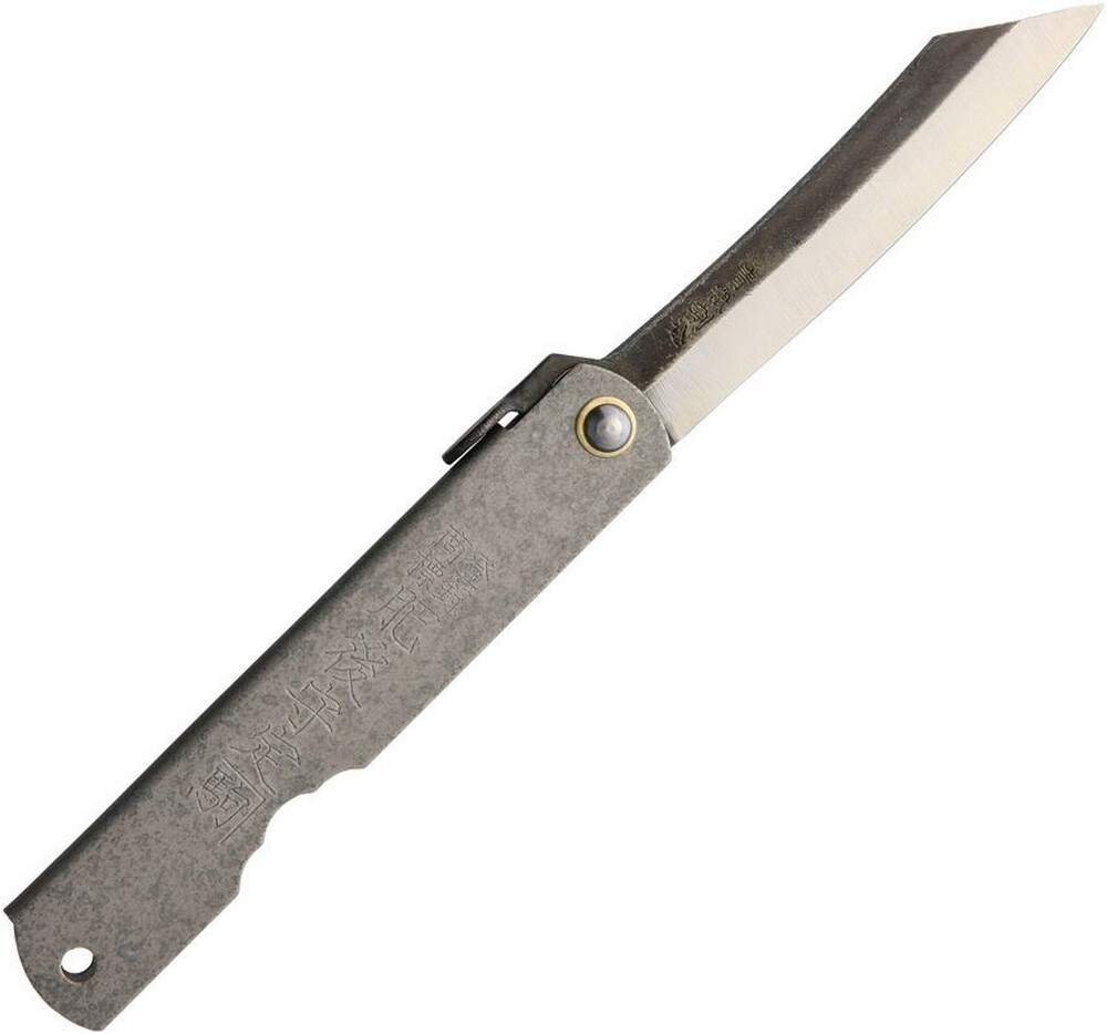 Higonokami Gray Iron Blue Paper Steel Folding Knife – NO.-C-9-BLACK-FINISH