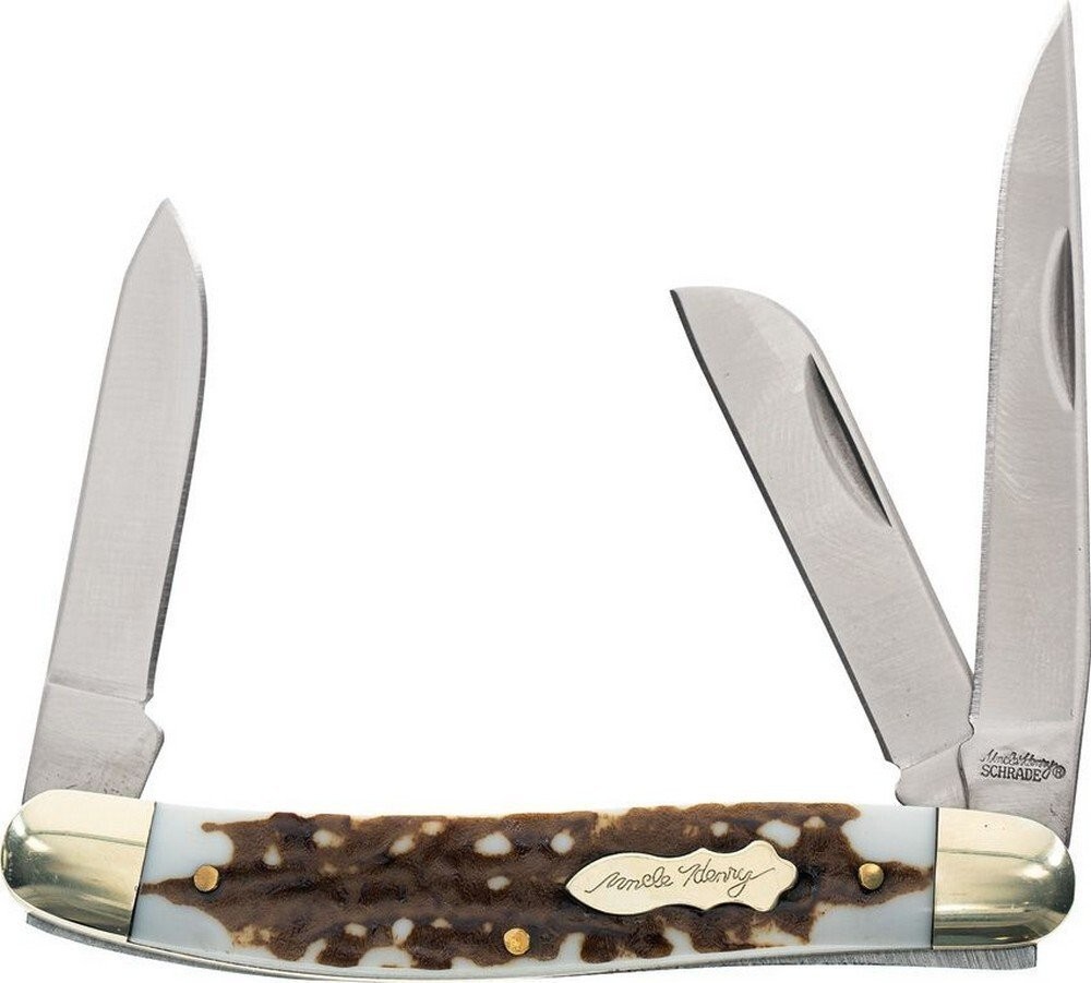 Schrade Stockman Next Gen Pocket Knife Steel Blade Staglon Handle – 1136004