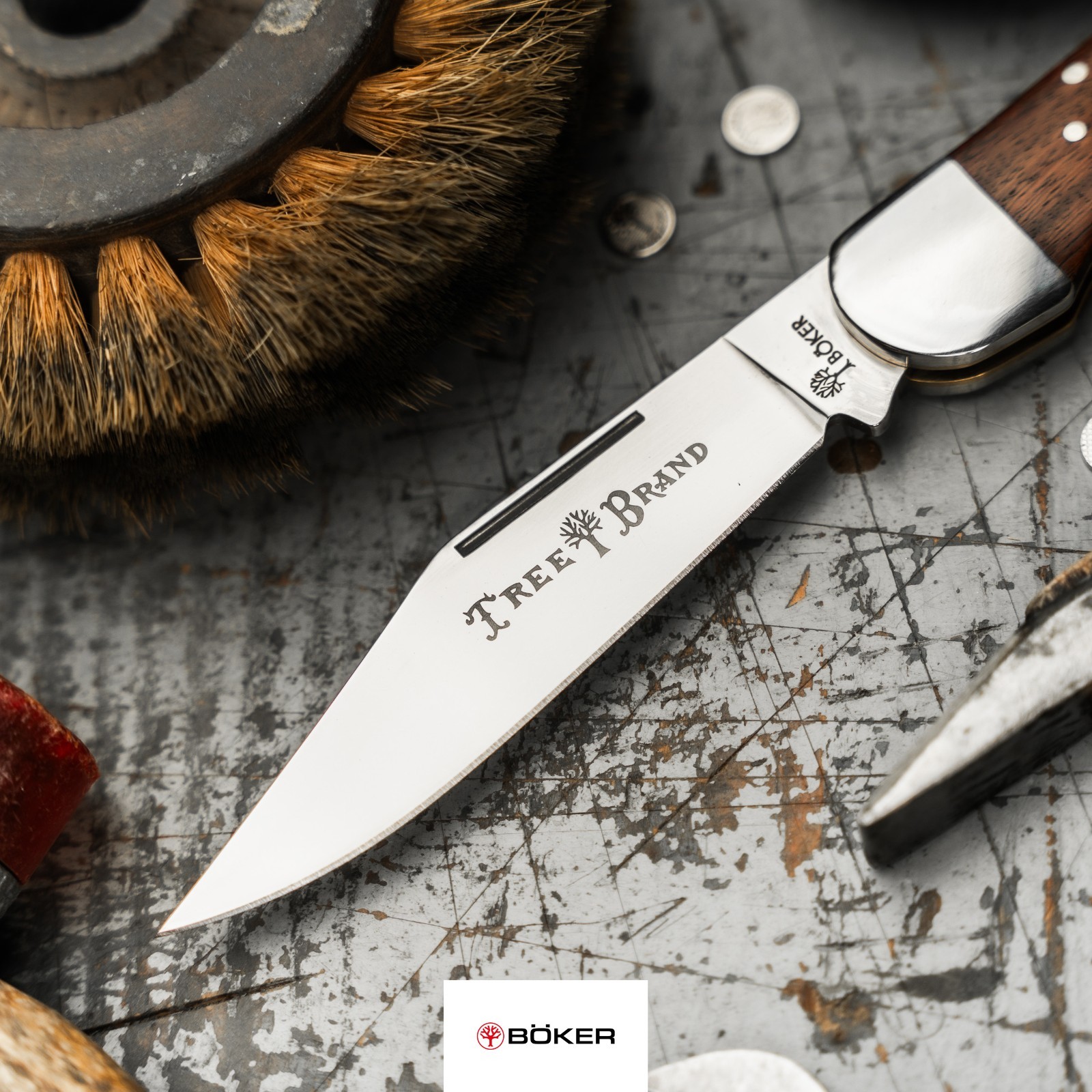 Boker TS 2.0 Folding Hunter One Pocket Knife 3.54″ D2 Blade Wood EDC ✔️ 110871