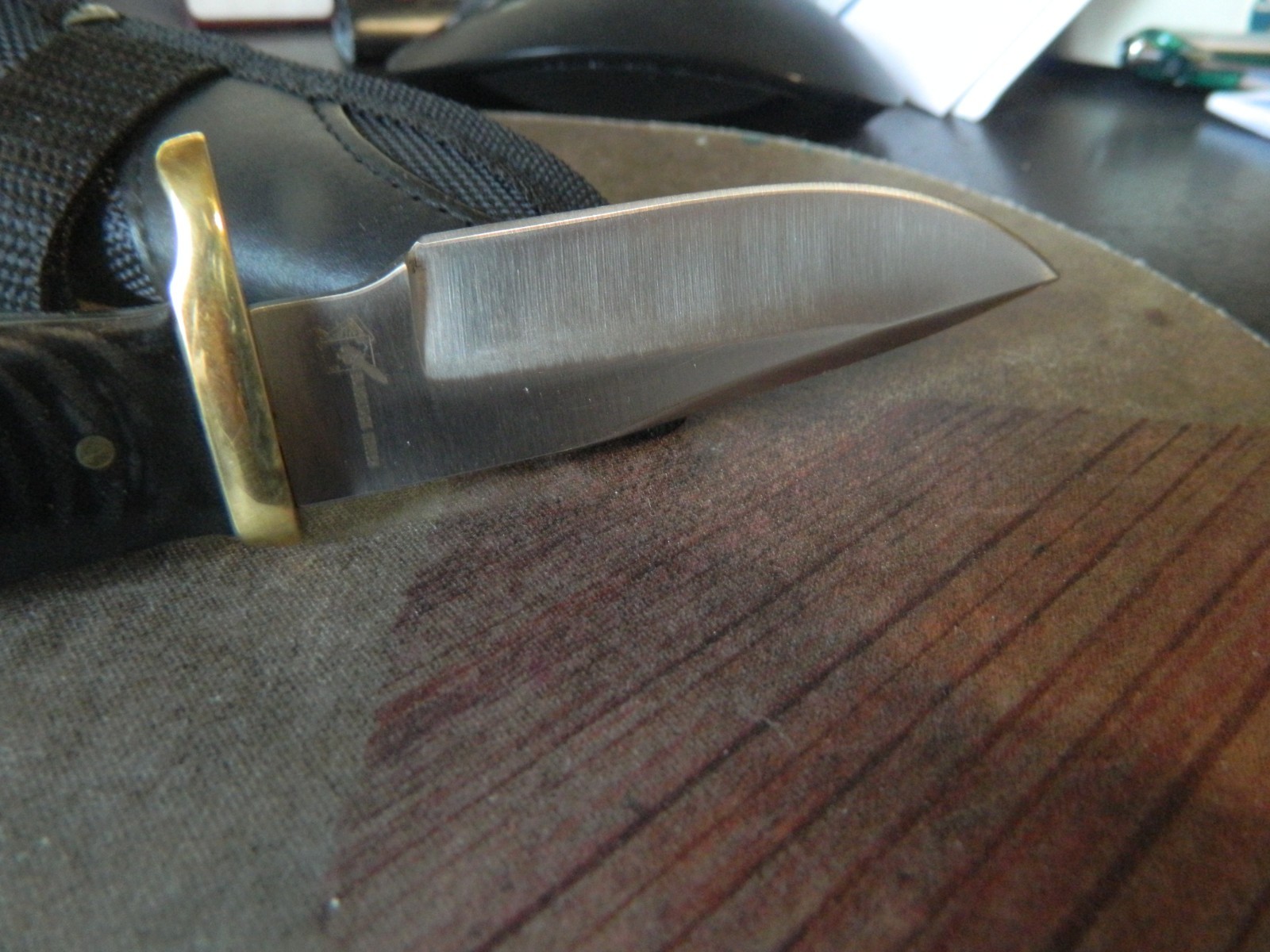 BLACKJACK FIXED BLADE KNIFE 6.63″ LONG 440 S.S. DROP POINT BLADE BLK MICARTA HAN
