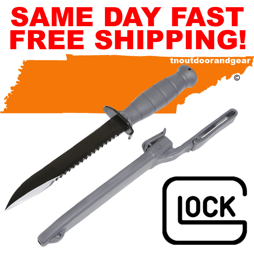 GLOCK GRAY KG039180 Field Knife w/Sheath 6.5″ w/Saw SAME DAY FAST FREE SHIPPING