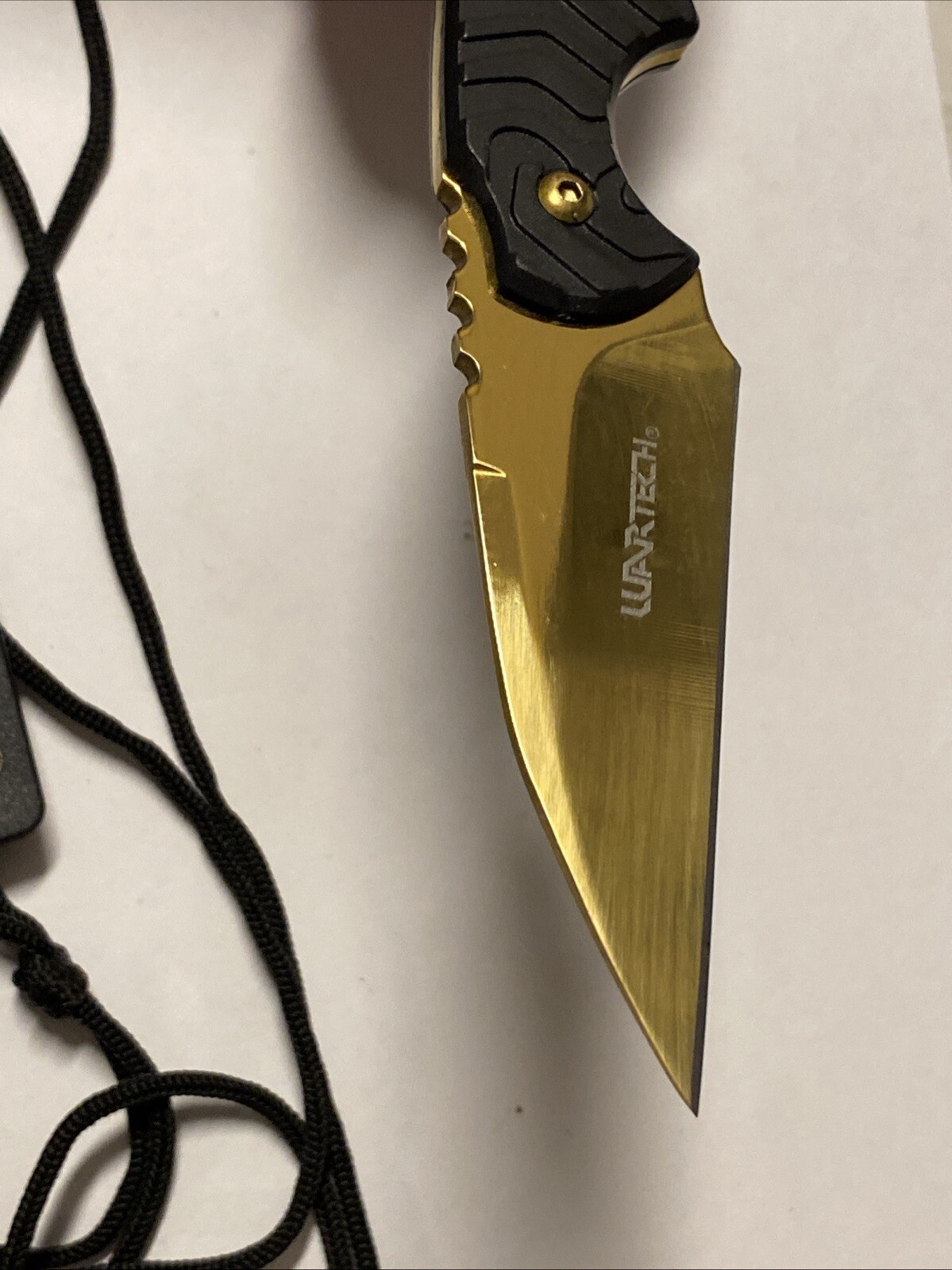WarTech HWT201GD 3CR13 Steel Gold Color Knife With Case / Sheath