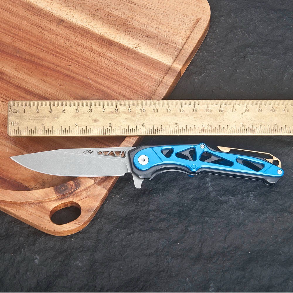 2pcs Pocket Knife, D2 Steel blade Aluminum Alloy Handle with Extra EDC Knife