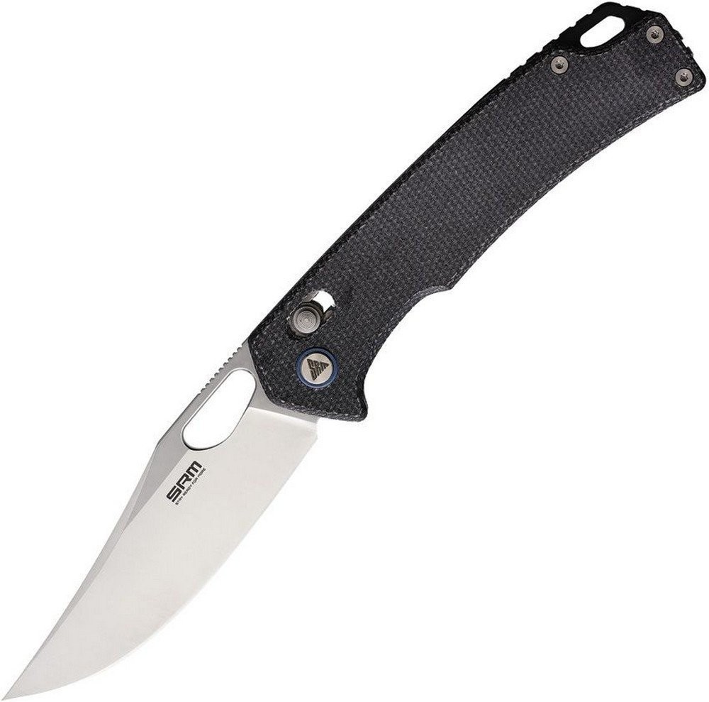SRM Knives Ambi Lock Folding Knife Clip Point Black Micarta Handle – 9203-MB