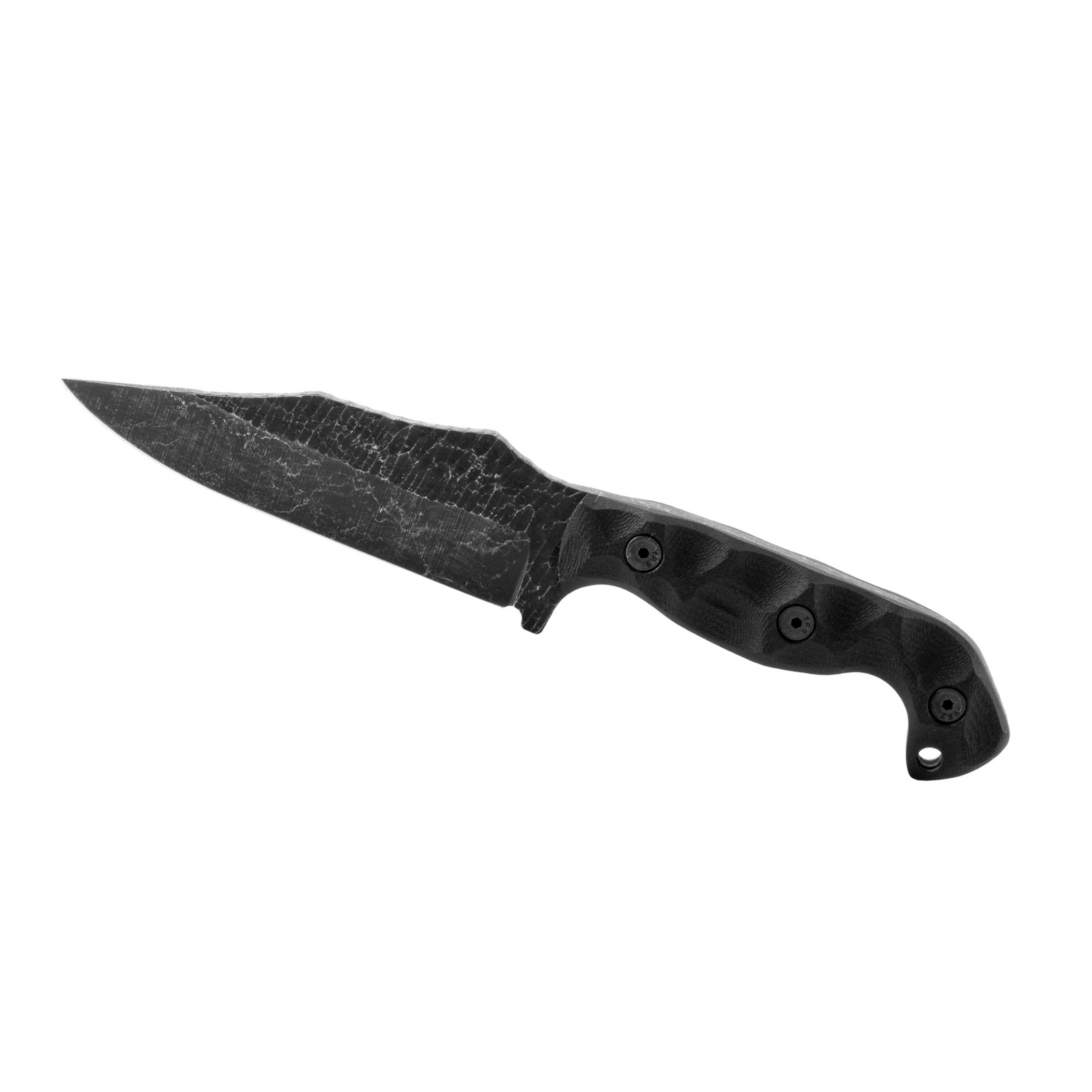 STROUP TU1 Fixed Blade Knife 4.5″ Clip Point Blade Black, G10 Handle TU1-B-G10