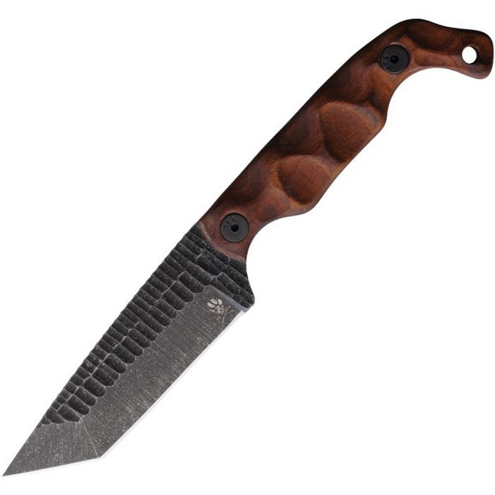 Stroup Knives Bravo 5 Fixed Steel Tanto Blade Sculpted Rosewood Handle – B5T-W