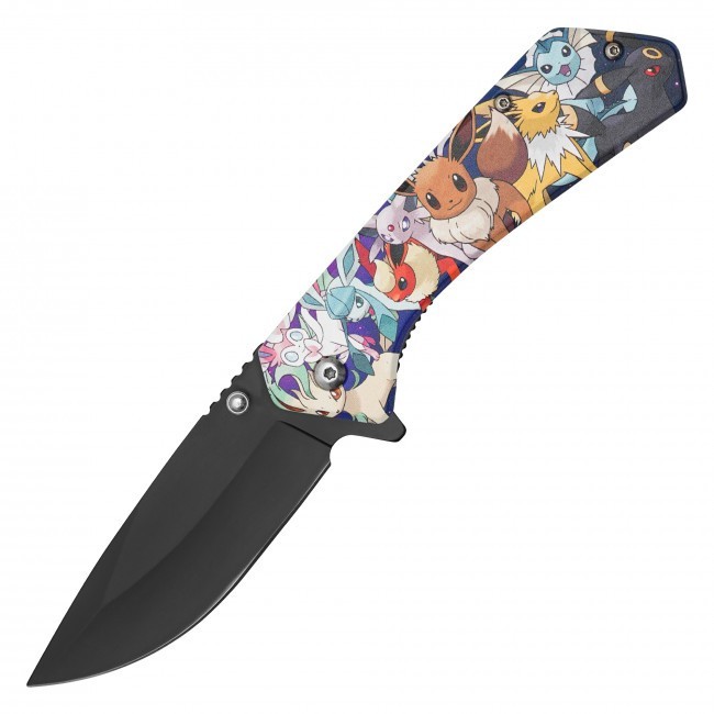 7.75″ Pokémon Eevee Evolutions 3-D Printed Graphic Spring Assisted Pocket Knife