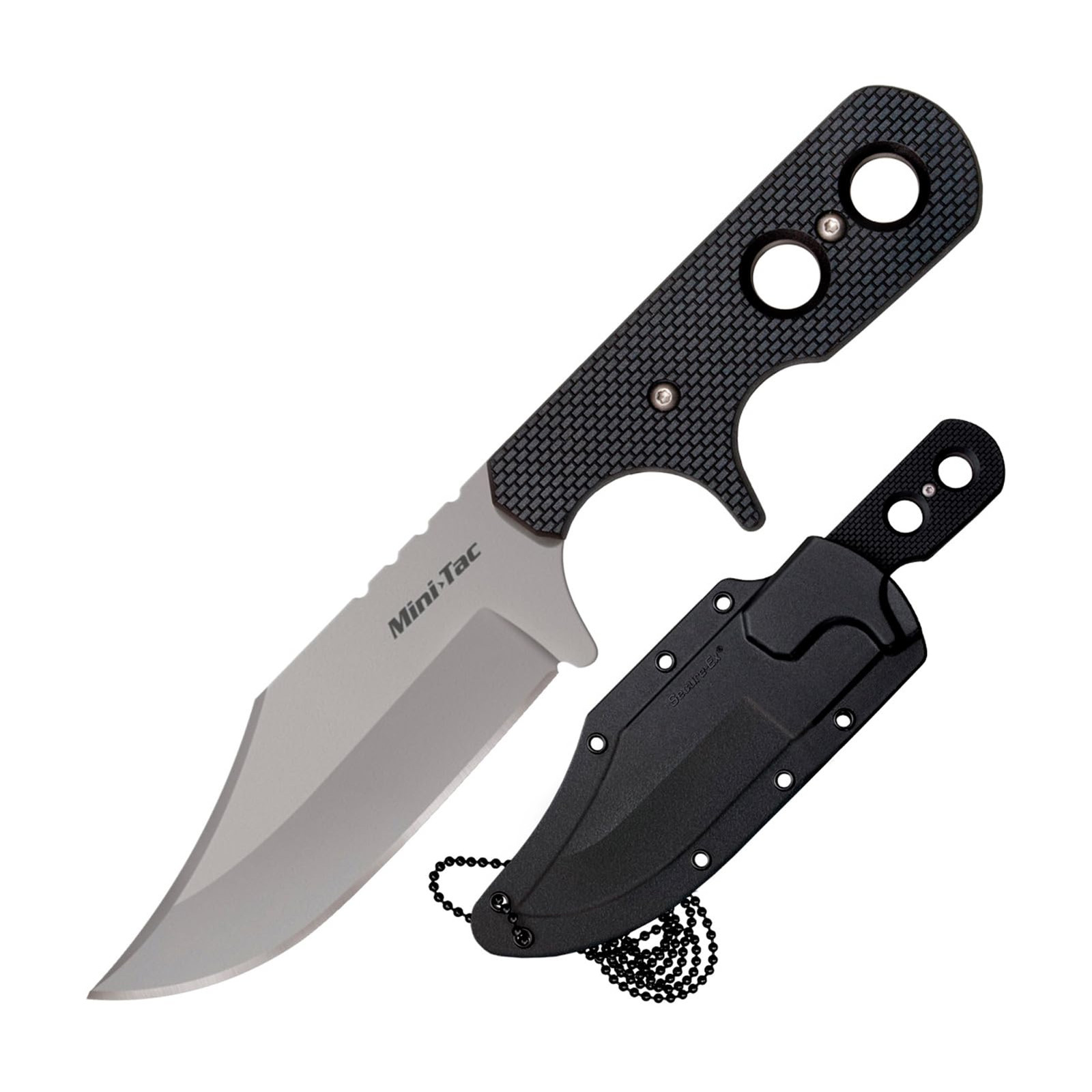 Cold Steel Mini Tac Bowie Knife 363 Inch Fixed Blade with Griv Ex Handle