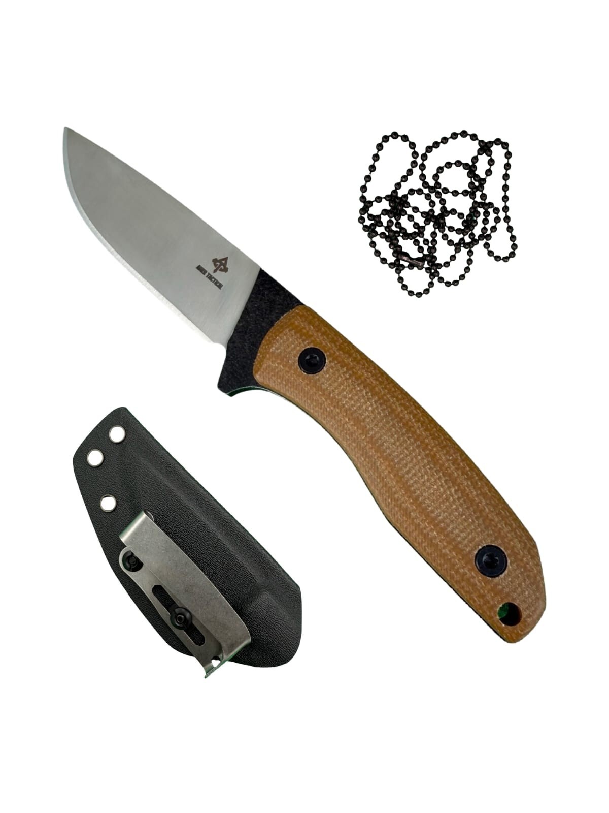 B-01 Full Tang, 3D Micarta Scales, EDC With Kydex Sheath for Hunting and Outdoor