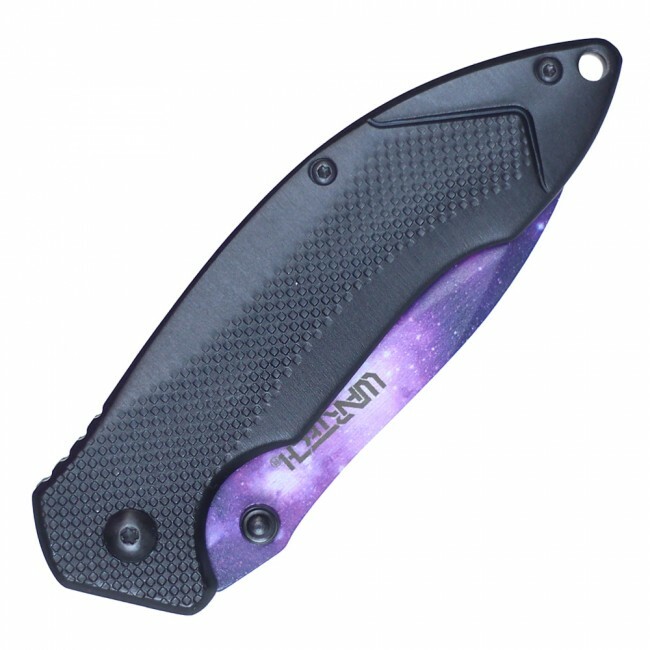 Spring-Assist Folding Knife Wartech Purple Abyss 3.25″ Blade Tactical EDC