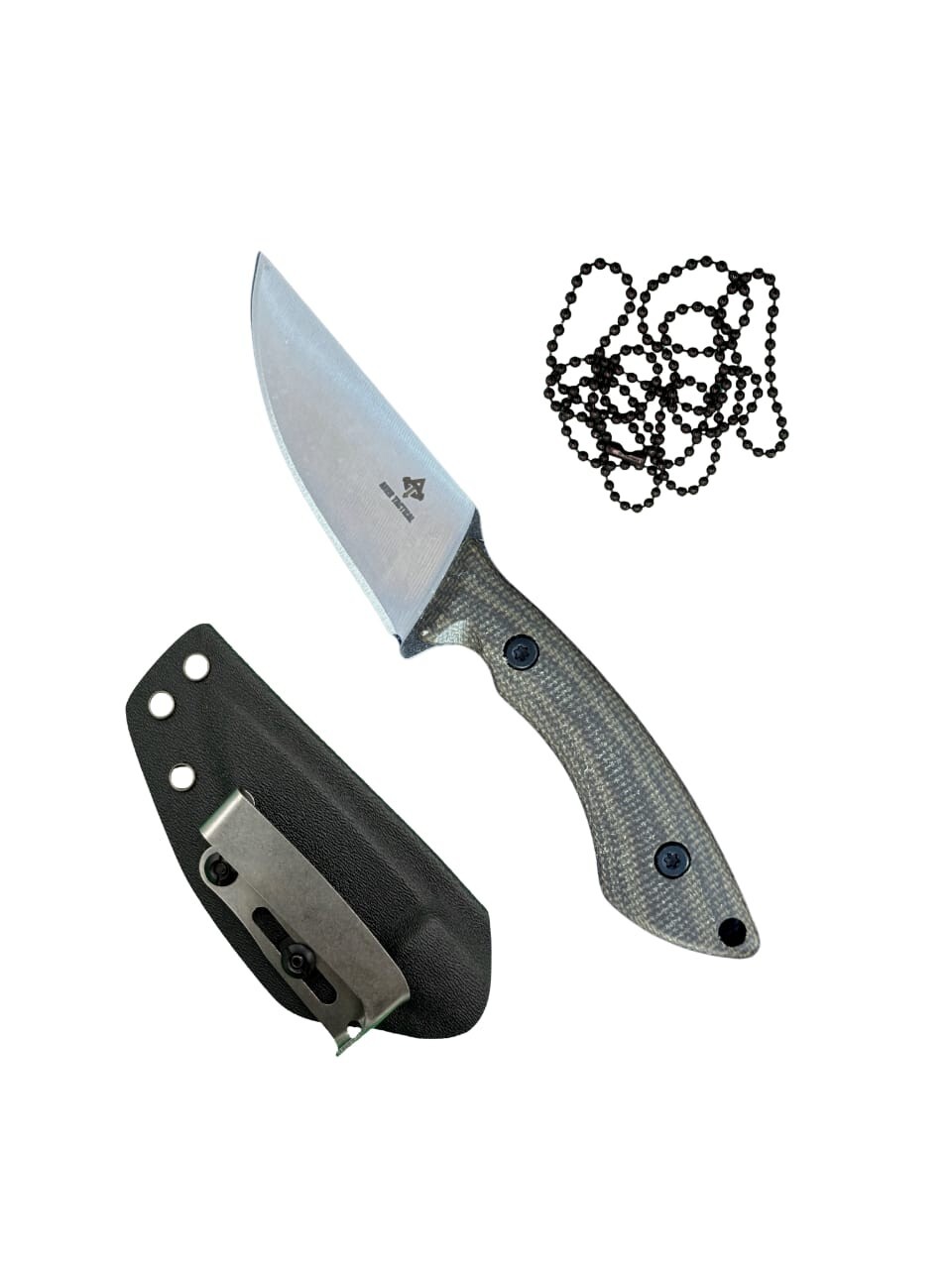 AMER Tactical B-13 Fixed Blade, 3D Micarta Scales, Full Tang, EDC, Neck Knife