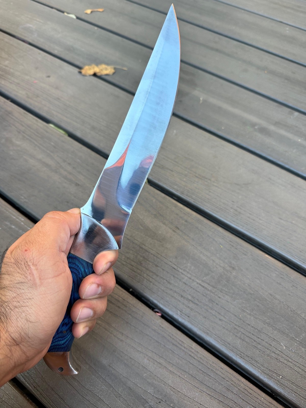 Custom Handmade Fixed Blade Tactical knife – Wood Handle -Tactical Hunting Bowie