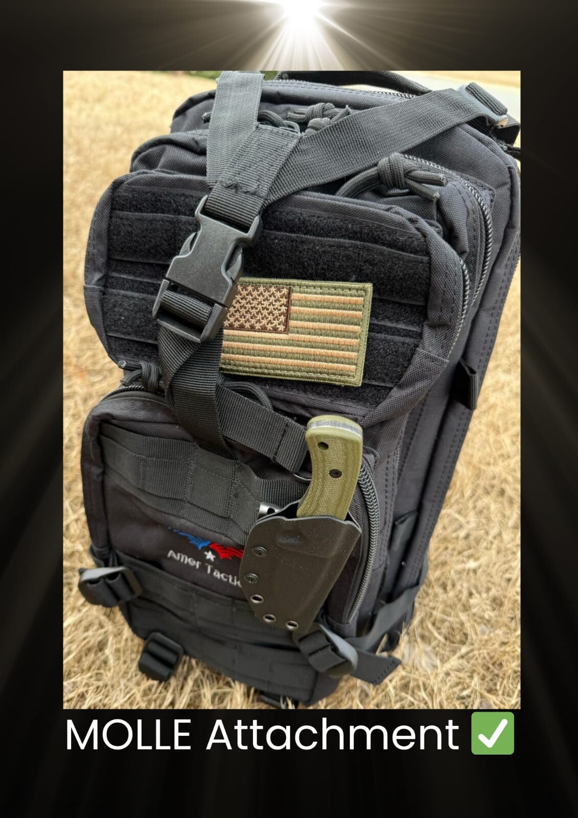 B-05 Full Tang, 3D Micarta Scales, EDC With Kydex Sheath for Hunting and Outdoor