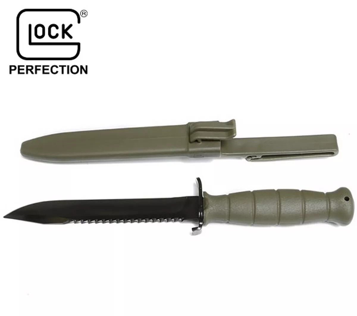 Glock F039181 Field Knife w/Sheath 6.5″ w/Saw GREEN SAME DAY FAST FR (FVS031155)