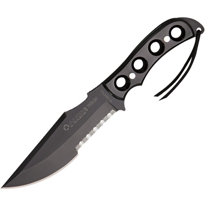 Aitor Tercio 5.75″ Coated Black Wood Fixed Knife 16104