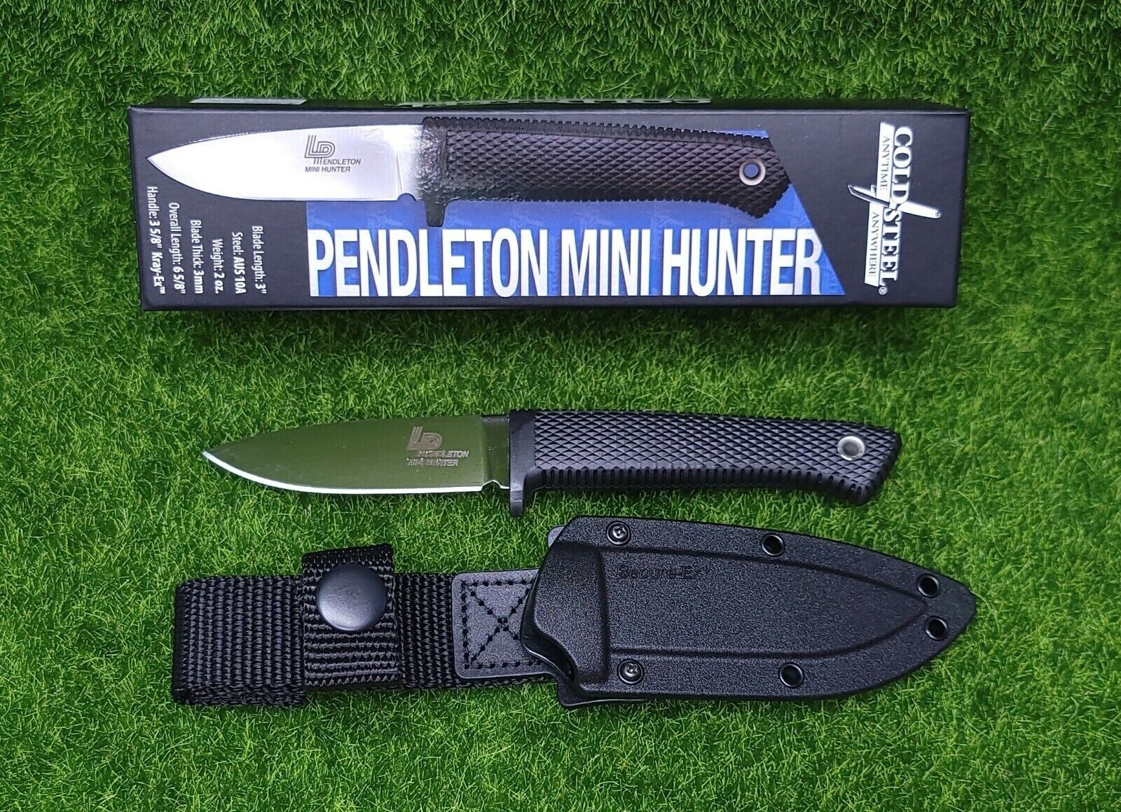 COLD STEEL Pendleton Mini Hunter Fixed Blade 36LPMF Knife AUS10A Steel New