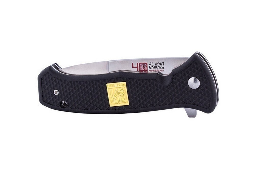 Al Mar 40th Anniversary Sere Linerlock Folding Knife D2 Steel Black FRN -AMK9202