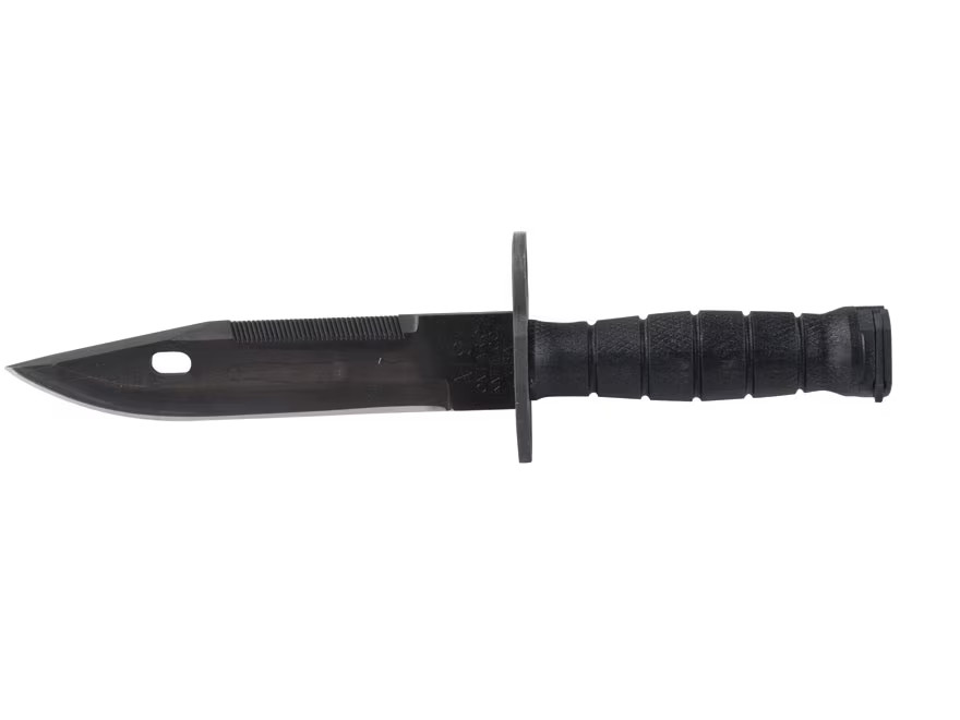 Ontario Mil-Spec M9 Bayonet 7″ Clip Point 420 Black Stainless Steel Blade Nylon