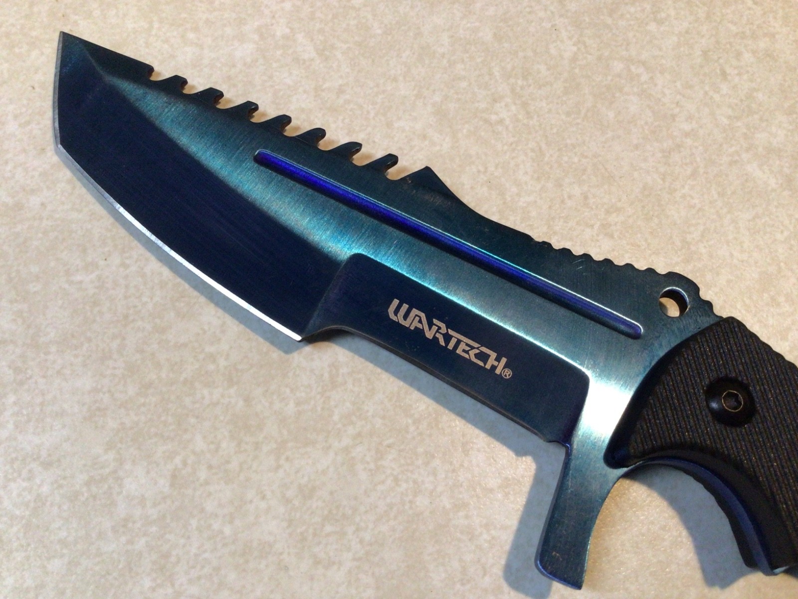 WarTech Tactical / Survival Knife, Blue, HWT202BLS, 8.5″ Overall, w/ Sheath