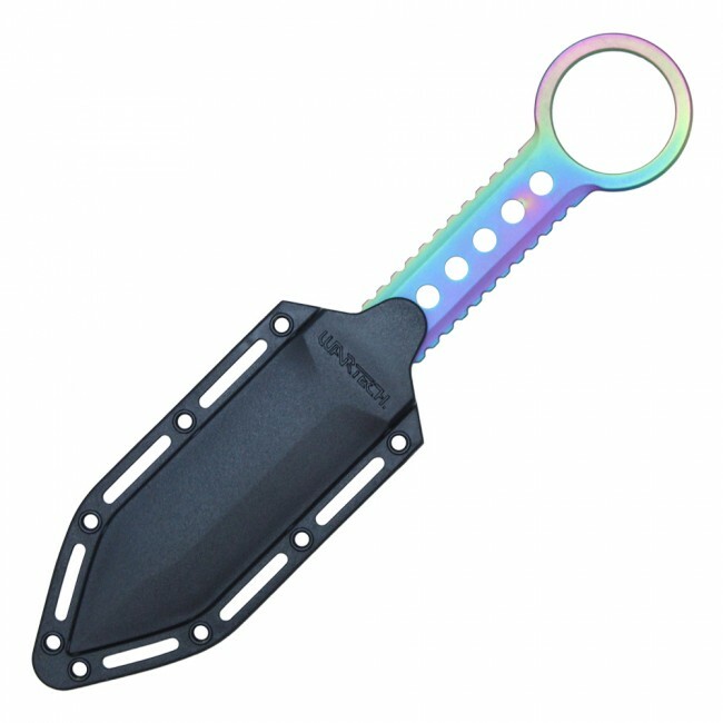 Tactical Knife Wartech 4.25″ Rainbow Double Edge Dagger Blade + Slim Sheath