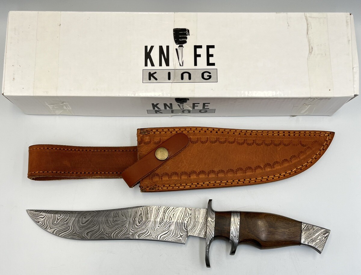 KING EMPEROR DAMASCUS HANDMADE HUNTING KNIFE FIXED BLADE + SHEATH (CP2013485)