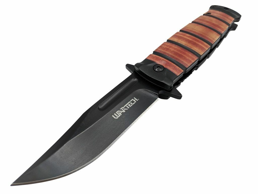 Spring-Assist Folding Knife | Military Combat Tactical 3.5″ Black Drop Blade