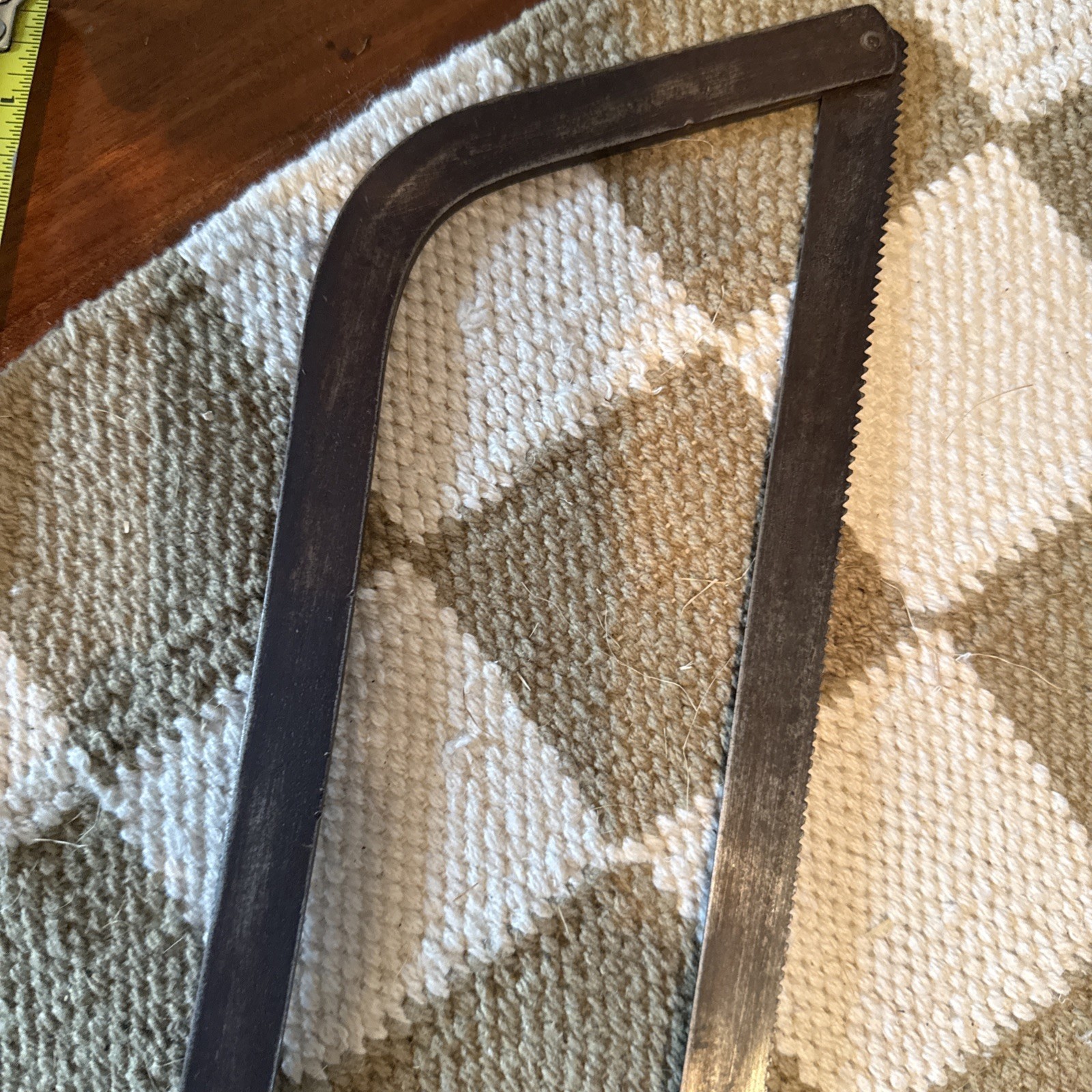 Vintage EC Akins Co Meat / Bone Saw Wood handle 19 Inches USA