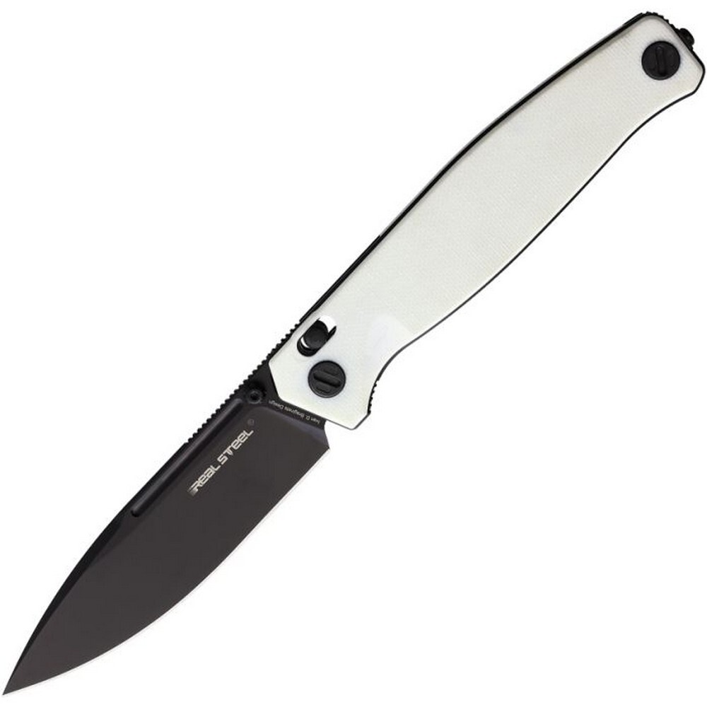 Real Steel Huginn Slide Lock VG-10 Blade White-Black G10 Folding Knife – 7652WB
