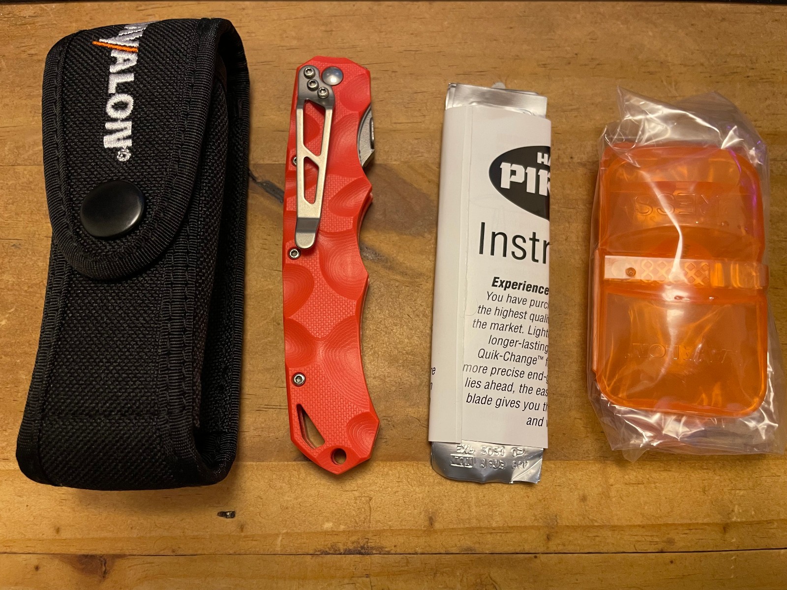 NEW Havalon Piranta Orange Stag Knife with 5 Replaceable Blades, Tool, & Holster