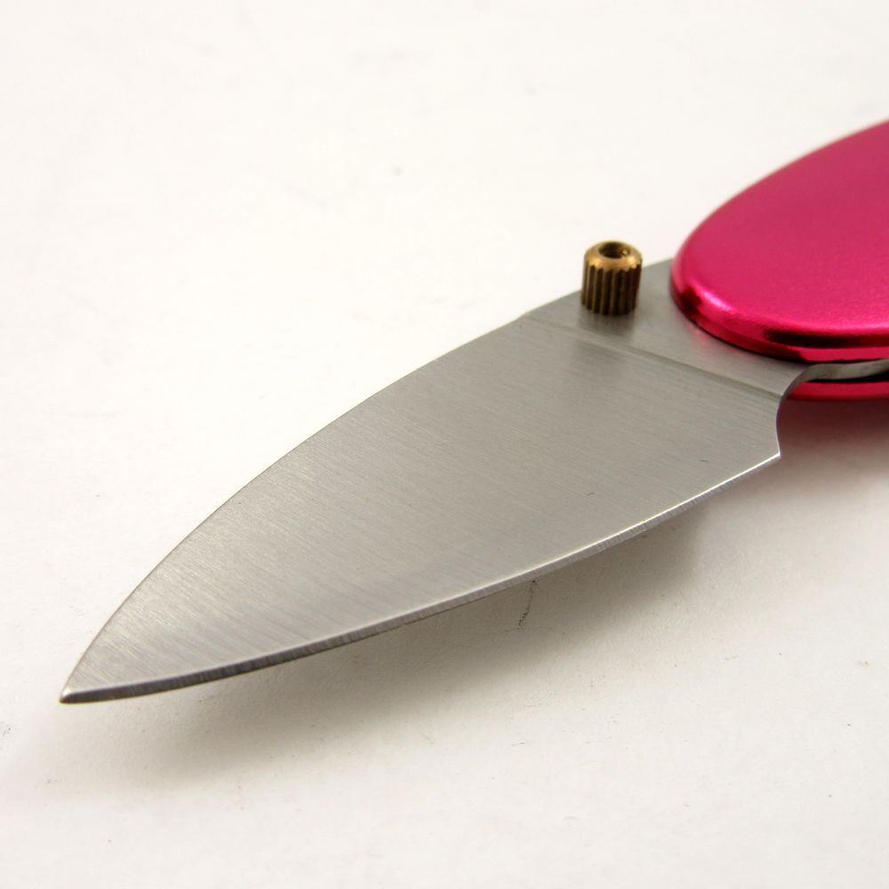 FOLDING POCKET KNIFE | 2.75″ Mini Women’s Pink Magenta Purple Slim Oval Pebble