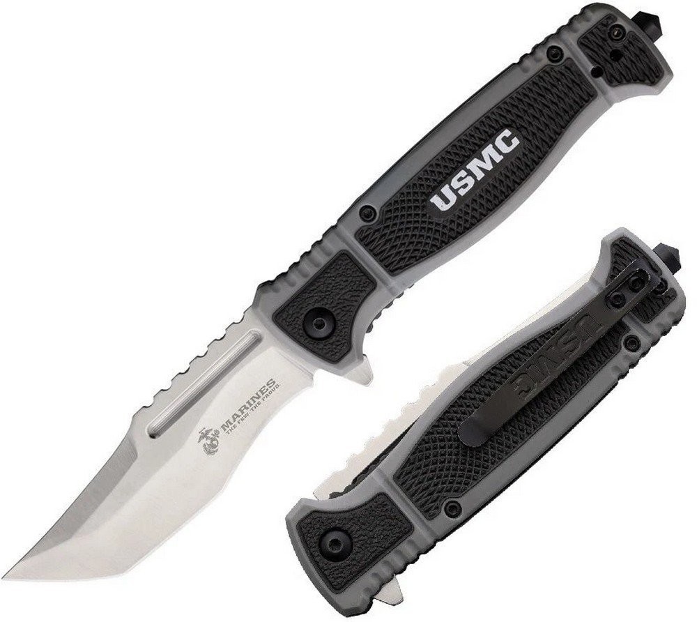 USMC Assisted Folding Knife 3Cr13 Steel Blade Nylon Handle – M-A3005GY