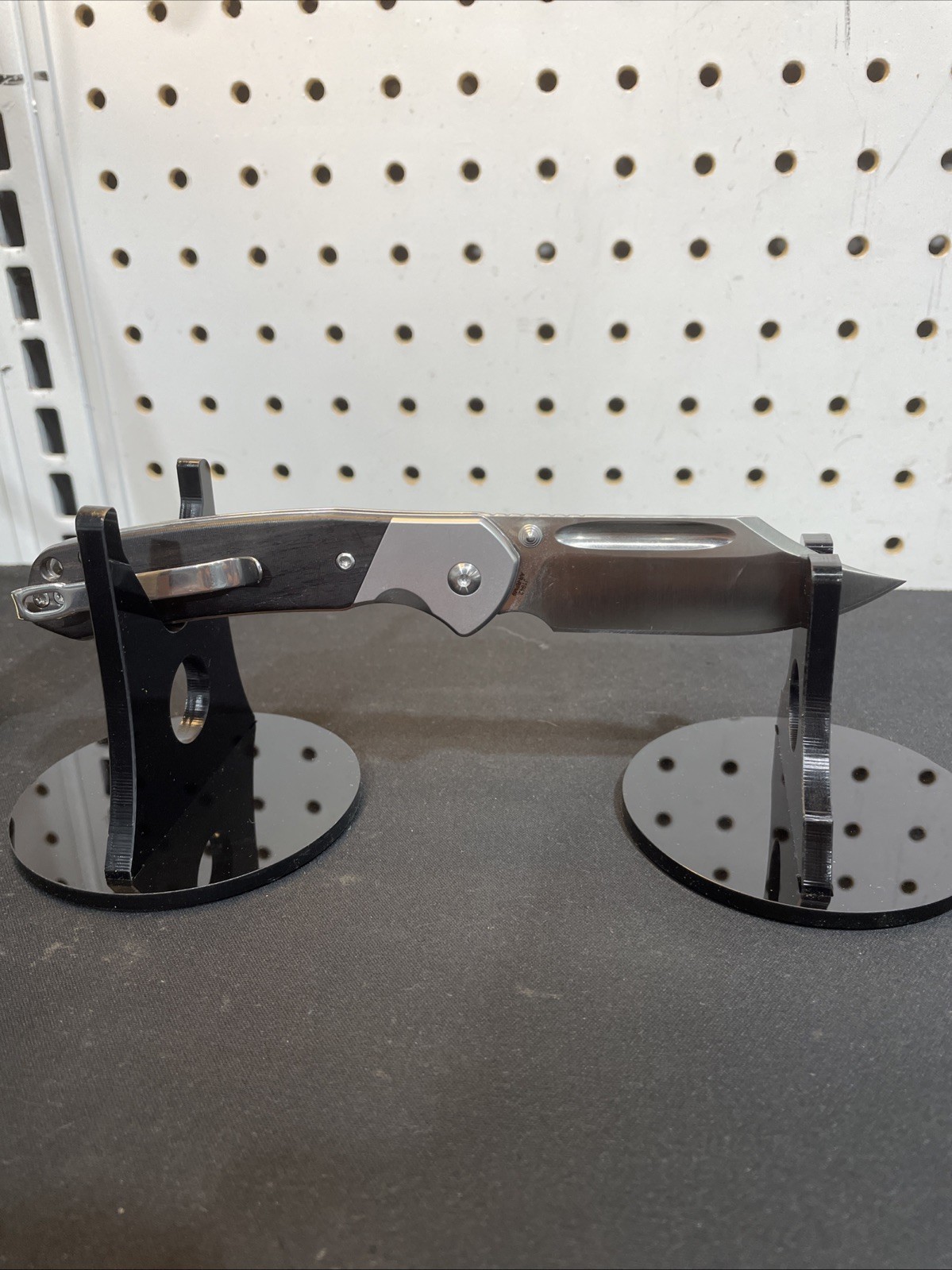 CJRB Bowie Pyrite Folding Knife AR-RPM9 Steel Blade Ebony Wood Handle J1942-EBN