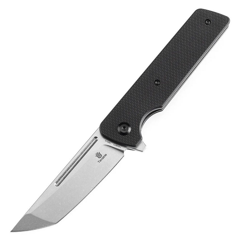 Tenable Knives Black G10 Handle Anomaly Linerlock 3.14” Folding Blade – T2038T1