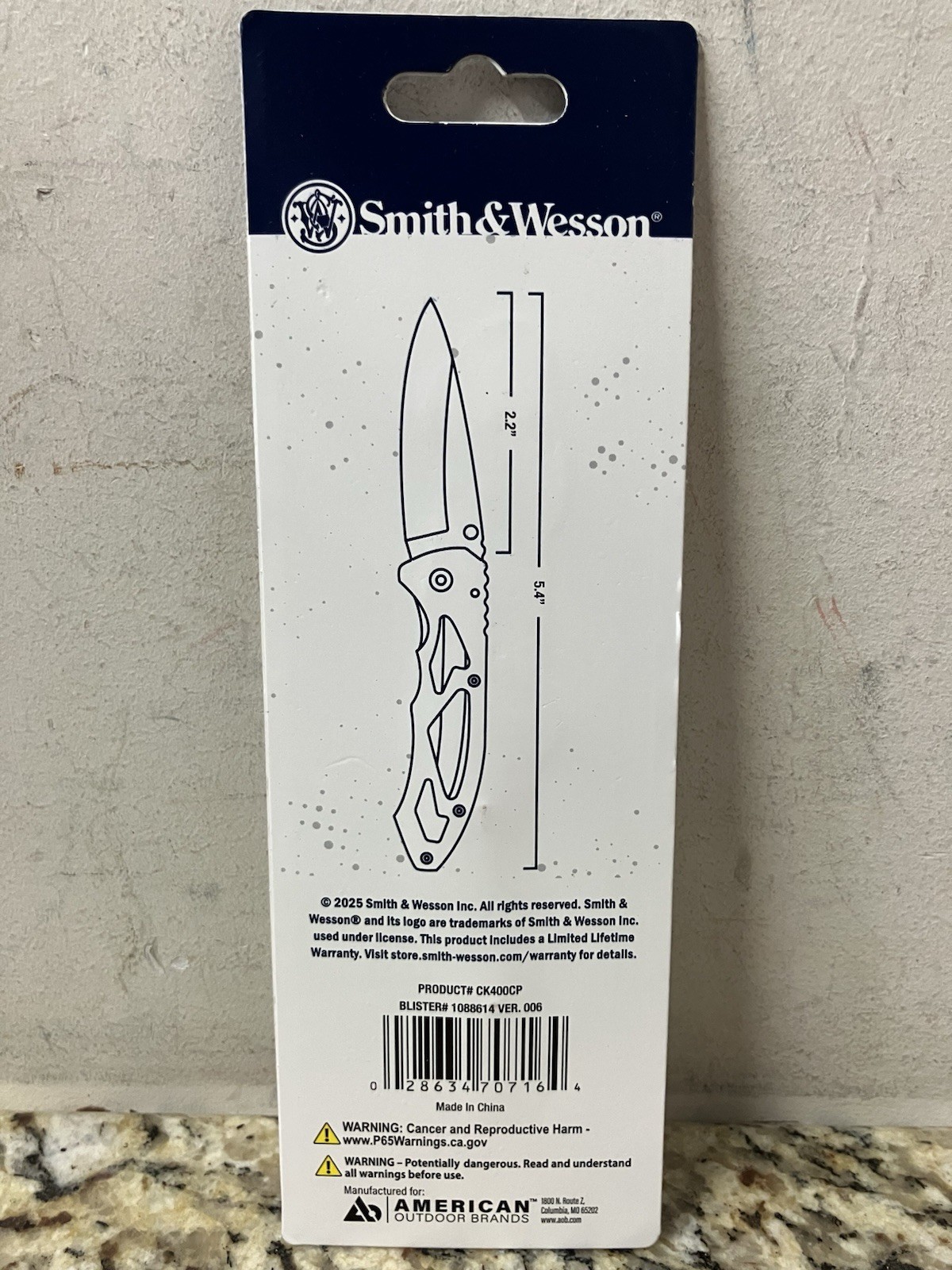 Smith & Wesson Knives CK400CP Skeletonized 2.20″ Folding Drop Point Plain Stainl