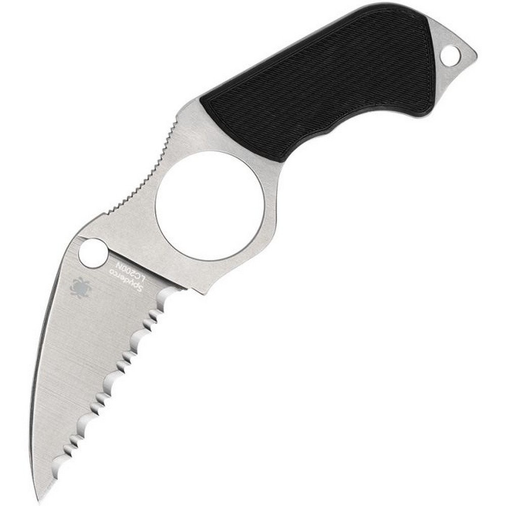 Spyderco Swick 5 Fixed Knife Serrated CPM S30V Blade Black G10 Handle – FB14S5