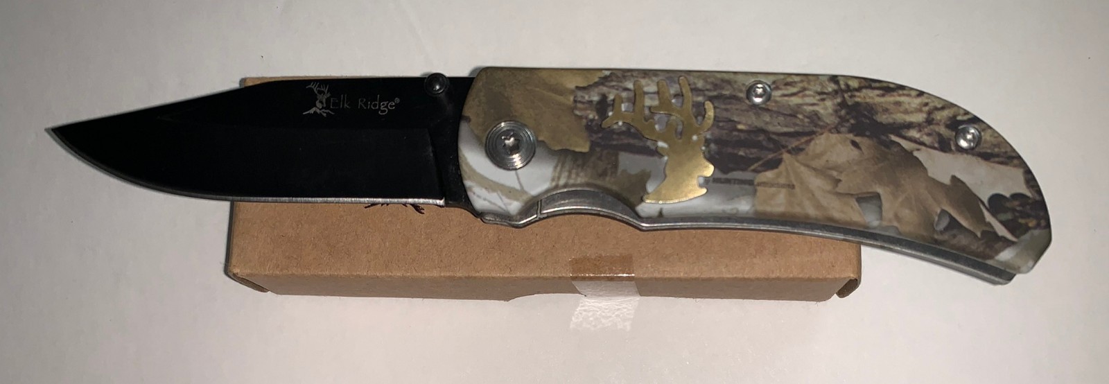 Elk Ridge – Folding Knife – ER-118CA 2.5″Manual-Camo coated Aluminium Handle ELK