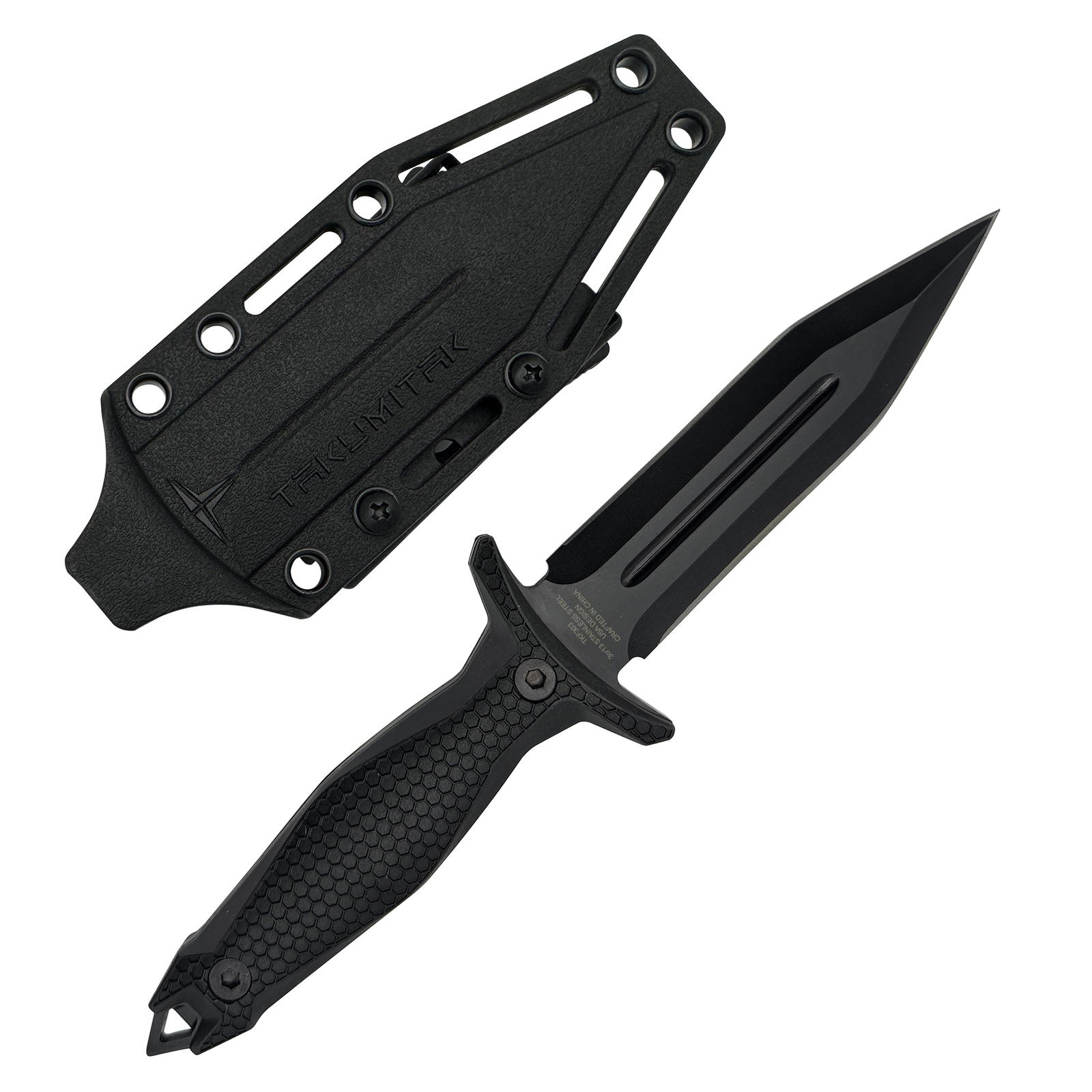 TAKUMITAK 9″ Full Tang Tactical Combat Knives w/ MOLLE System Clip – TKF303