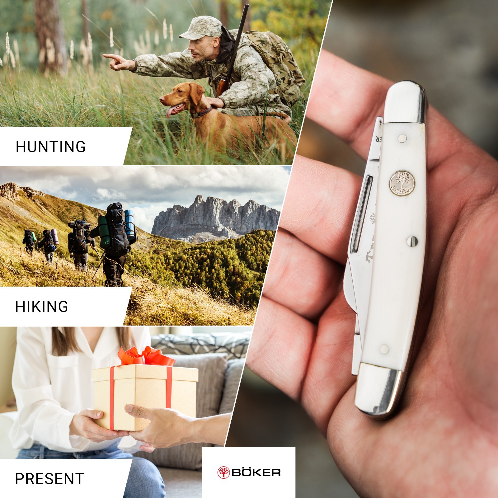 Boker Tradtional Series 2.0 Medium Stockman White Bone Knife ✔️ 110854