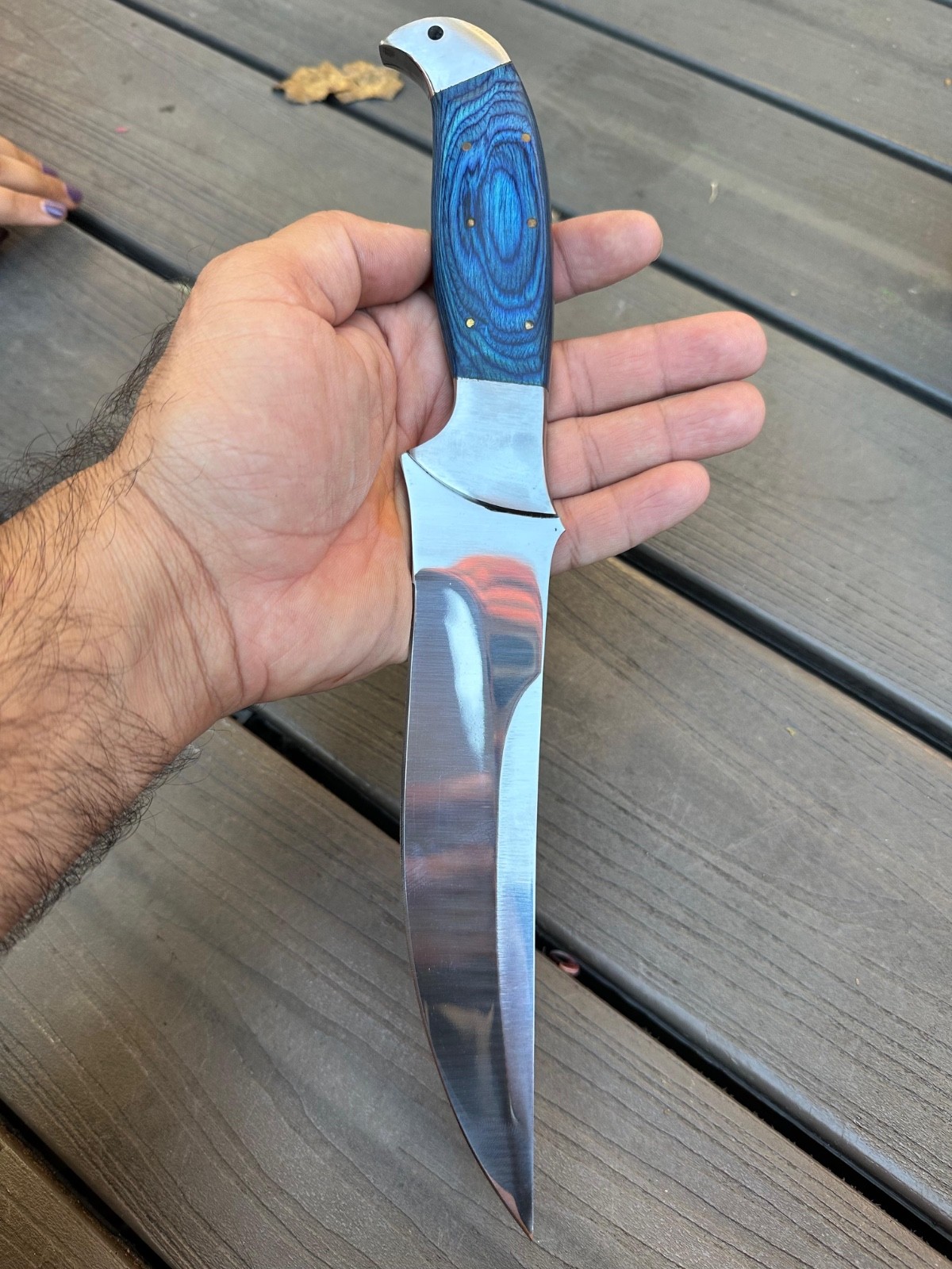 Custom Handmade Fixed Blade Tactical knife – Wood Handle -Tactical Hunting Bowie